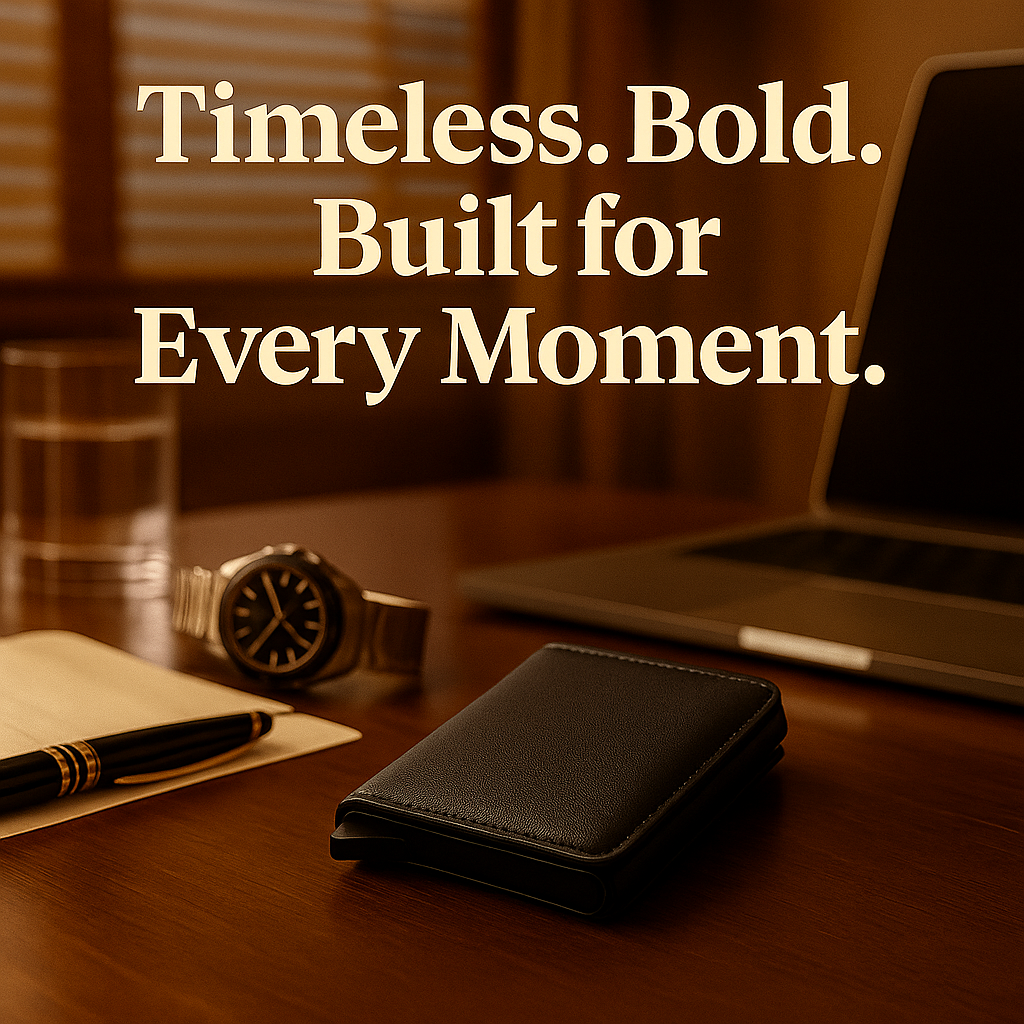 Men's Wallet with Pop-Up Card Eject & RFID Blocking Metal  – Slim Minimalist Bifold