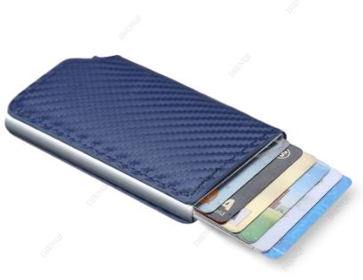 Men's Business Minimalist Rfid Guard Card Wallet 2025 - Black PU Leather with Multi Cards & Cash Slots, Durable Carbon Fiber, Slim Design