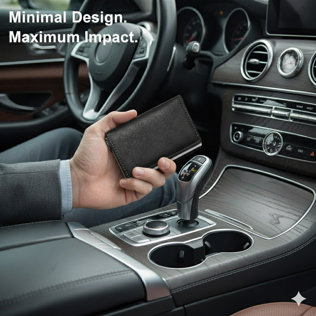 Men's Wallet with Pop-Up Card Eject & RFID Blocking Metal  – Slim Minimalist Bifold