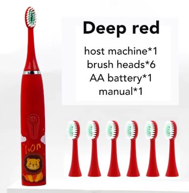 Sonic Electric Toothbrush for Kids – Waterproof & Rechargeable with 4 Modes, 5 Heads for Daily Sensitive Cleansing
