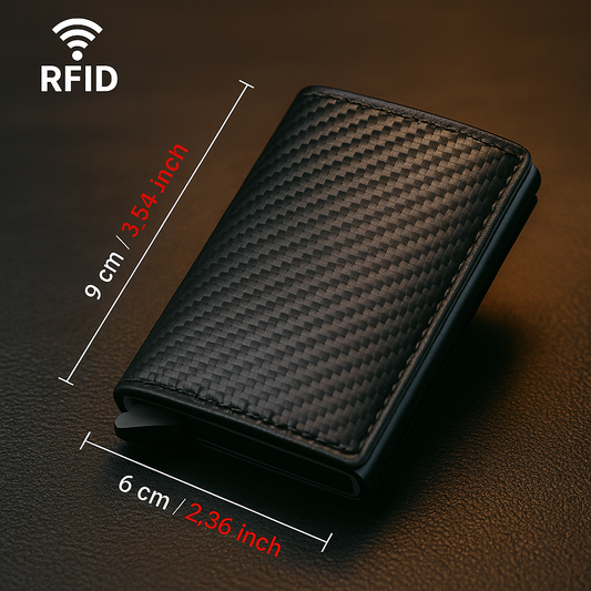 Men's Wallet with Pop-Up Card Eject & RFID Blocking Metal  – Slim Minimalist Bifold