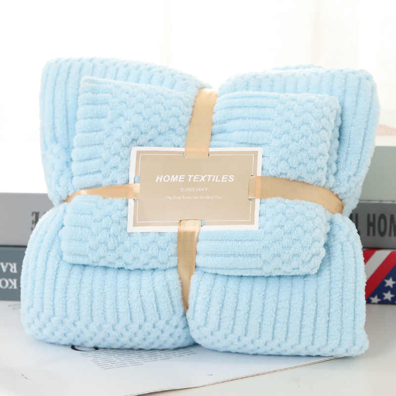 Microfiber Bath Towels Set - 2 Extra Large Towels 140x70cm & 75x35cm, Quick-Dry, Hypoallergenic, Solid Color, Suitable for Home, Gym, Traveling, Room Rectangle
