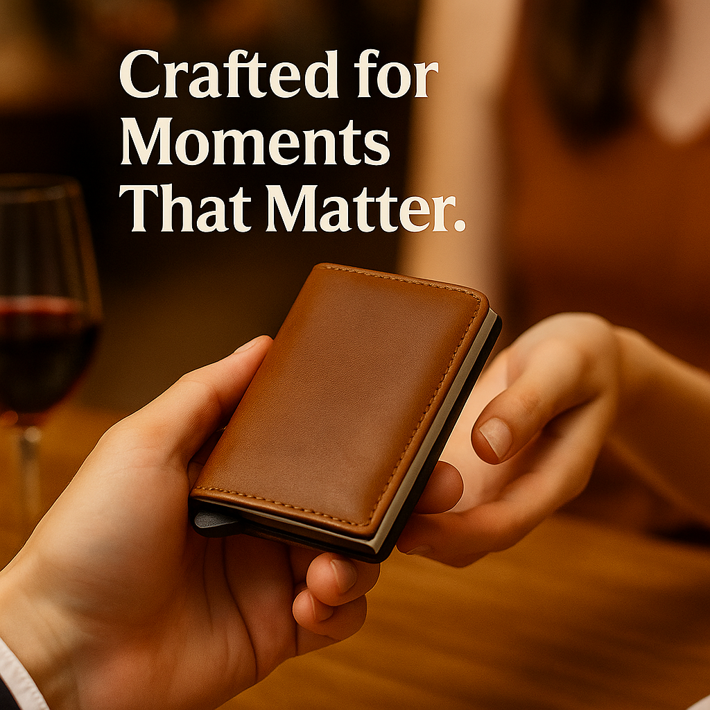 Men's Wallet with Pop-Up Card Eject & RFID Blocking Metal  – Slim Minimalist Bifold