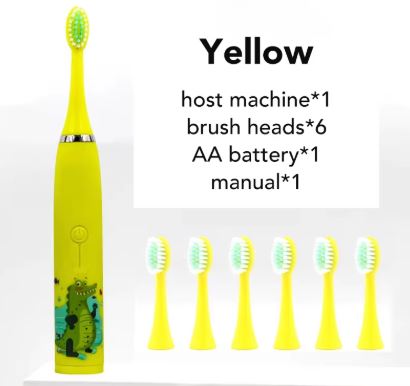 Sonic Electric Toothbrush for Kids – Waterproof & Rechargeable with 4 Modes, 5 Heads for Daily Sensitive Cleansing