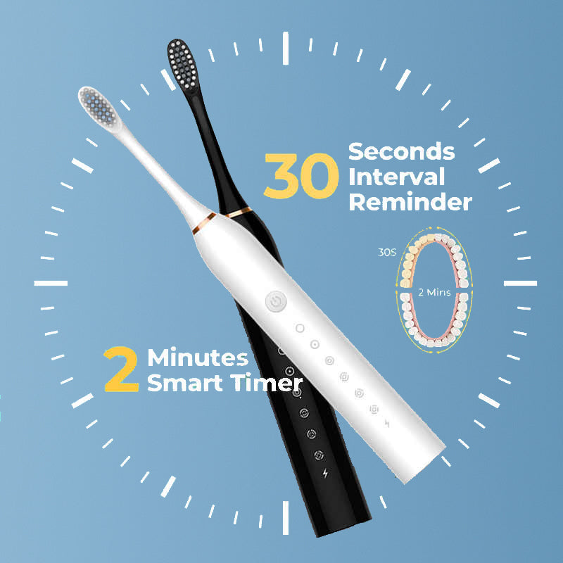 Sonic Electric Toothbrush Kit with 6 Cleaning Modes, 1 Rechargeable Deep Cleaning Toothbrush with 4 Brush Heads, Waterproof, 3.7V, USB Rechargeable for Oral Cleansing White