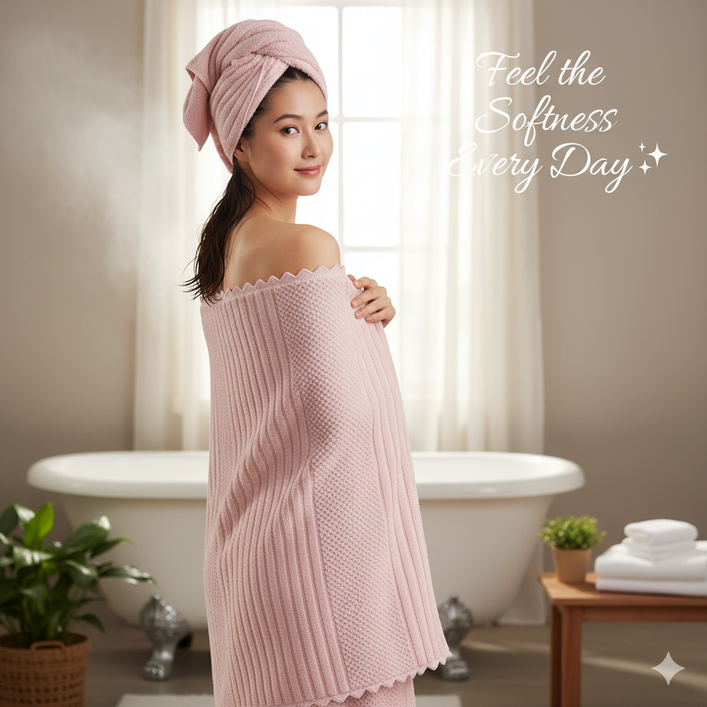 Super Soft Coral Fleece Bath Towel Set – Quick Dry, Ultra Absorbent & Lint-Free Microfiber Towels for Home, Gym, Travel (2-Pack)