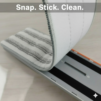 Self-Cleaning Flat Mop with Bucket – 15" Large Floor Mop, 6 Reusable Pads, Easy Move Wheels