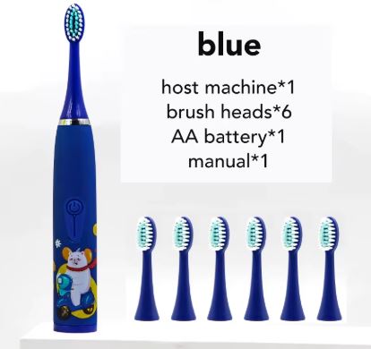 Sonic Electric Toothbrush for Kids – Waterproof & Rechargeable with 4 Modes, 5 Heads for Daily Sensitive Cleansing