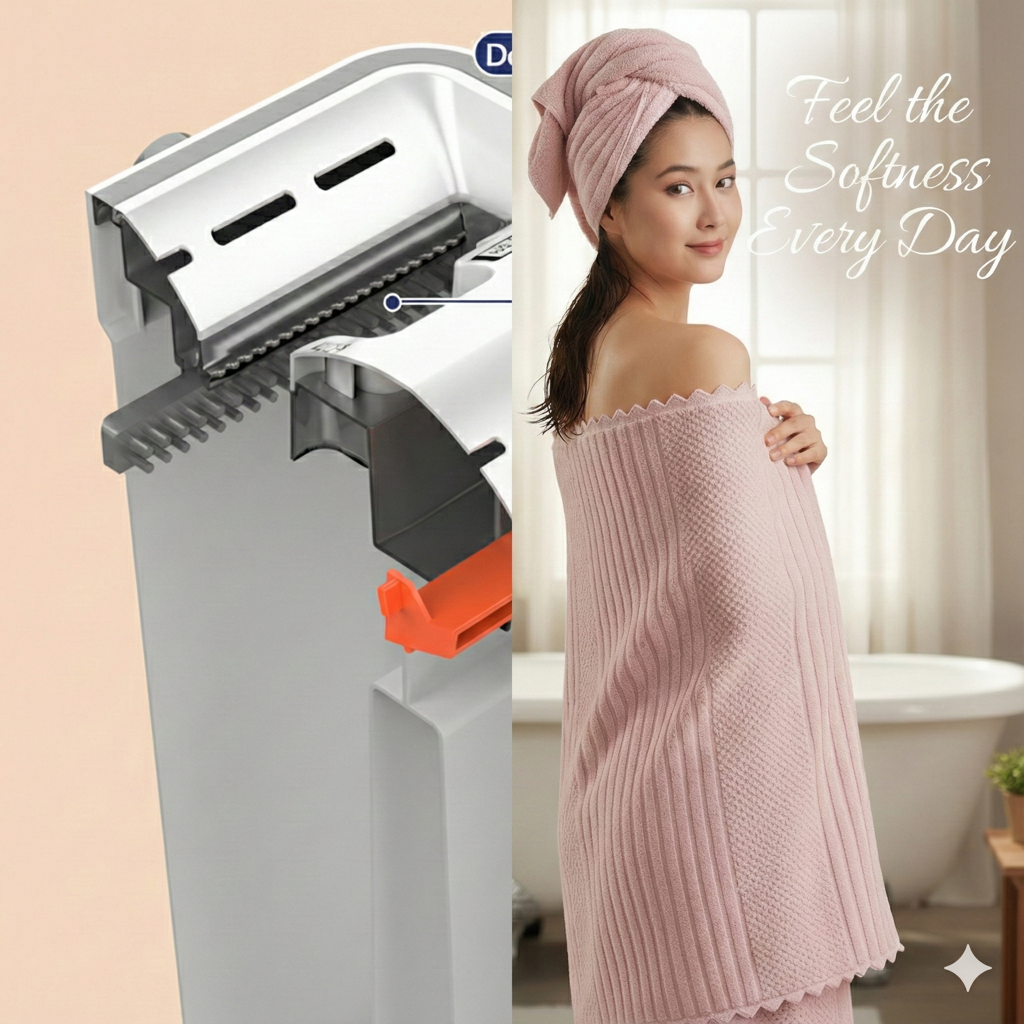 Combo Deal - Home Essentials Combo Set - Flat Mop & Bucket System with 6 Pads & Ultra-Soft 70x140cm & 75x35cm Coral Fleece Bath Towel Bundle for Efficient Cleaning and Personal Care  Microfiber Hand Light