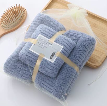 Microfiber Bath Towels Set - 2 Extra Large Towels 140x70cm & 75x35cm, Quick-Dry, Hypoallergenic, Solid Color, Suitable for Home, Gym, Traveling, Room Rectangle
