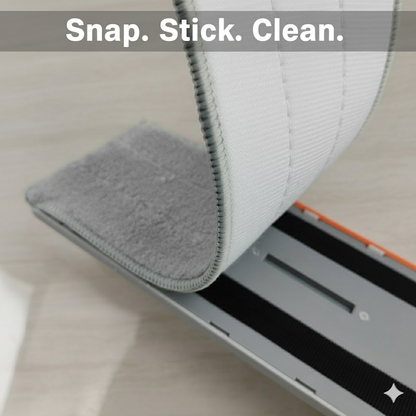 Self-Cleaning Flat Mop & Bucket System – Hands-Free Wash & Dry, Easy-Move Wheels, 6 Reusable Pads