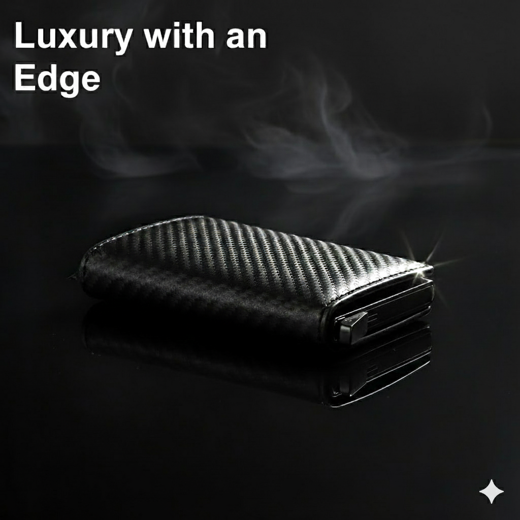 Men's Wallet with Pop-Up Card Eject & RFID Blocking Metal  – Slim Minimalist Bifold