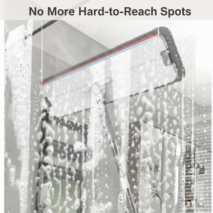 Self-Cleaning Flat Mop with Bucket – 15" Large Floor Mop, 6 Reusable Pads, Easy Move Wheels