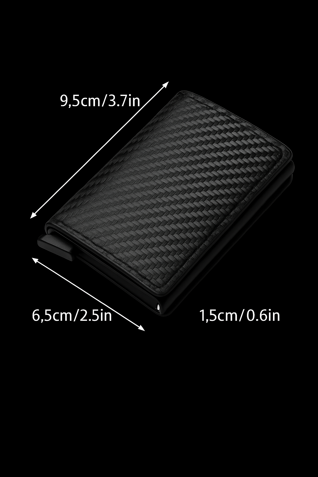 Men's Business Minimalist Rfid Guard Card Wallet 2025 - Black PU Leather with Multi Cards & Cash Slots, Durable Carbon Fiber, Slim Design