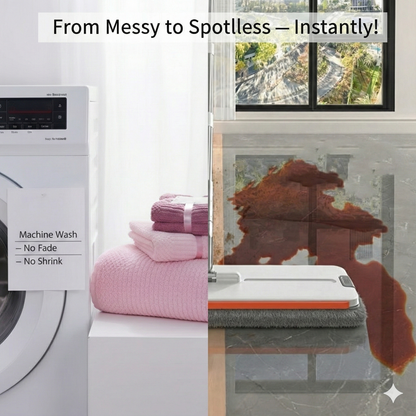 Combo Deal - Home Essentials Combo Set - Flat Mop & Bucket System with 6 Pads & Ultra-Soft 70x140cm & 75x35cm Coral Fleece Bath Towel Bundle for Efficient Cleaning and Personal Care  Microfiber Hand Light