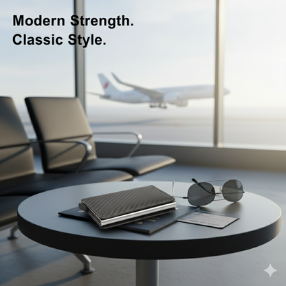 Men's Wallet with Pop-Up Card Eject & RFID Blocking Metal  – Slim Minimalist Bifold