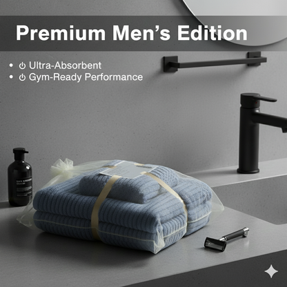 Combo Deal - Home Essentials Combo Set - Flat Mop & Bucket System with 6 Pads & Ultra-Soft 70x140cm & 75x35cm Coral Fleece Bath Towel Bundle for Efficient Cleaning and Personal Care  Microfiber Hand Light