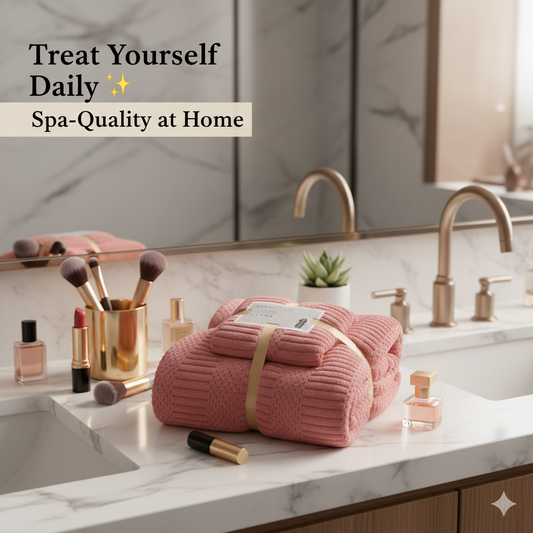 Combo Deal - Home Essentials Combo Set - Flat Mop & Bucket System with 6 Pads & Ultra-Soft 70x140cm & 75x35cm Coral Fleece Bath Towel Bundle for Efficient Cleaning and Personal Care  Microfiber Hand Light