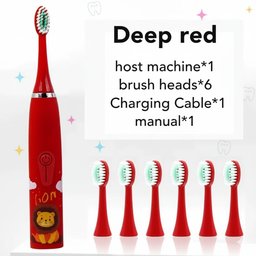 Kids Sonic Electric Toothbrush – Ages 2–15 | 4 Cleaning Modes | IPX7 Waterproof | Fun Cartoon Design