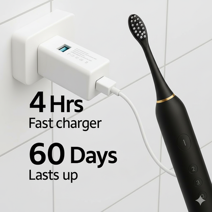 Sonic Electric Toothbrush X-3 – 6 Cleaning Modes | IPX7 Waterproof | DuPont Bristles | 4 Brush Heads Included