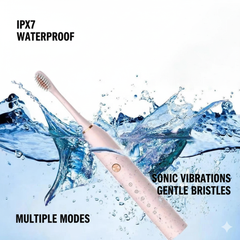 X-3 Sonic Electric Toothbrush – 6 Cleaning Modes | IPX7 Waterproof | DuPont Bristles | 4 Brush Heads Included
