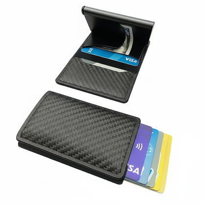 Men's Wallet with Pop-Up Card Eject & RFID Blocking Metal  – Slim Minimalist Bifold