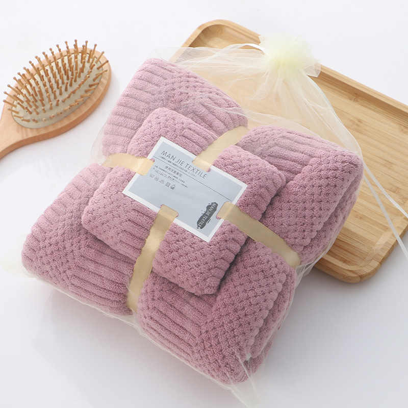Microfiber Bath Towels Set - 2 Extra Large Towels 140x70cm & 75x35cm, Quick-Dry, Hypoallergenic, Solid Color, Suitable for Home, Gym, Traveling, Room Rectangle