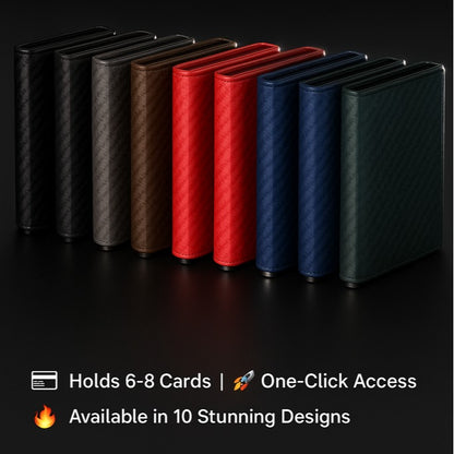 Men's Business Minimalist Rfid Guard Card Wallet 2025 - Black PU Leather with Multi Cards & Cash Slots, Durable Carbon Fiber, Slim Design