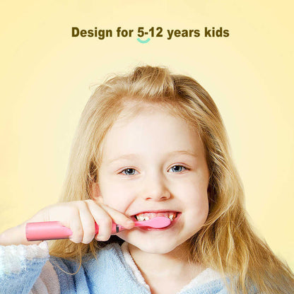 Sonic Electric Toothbrush for Kids – Waterproof & Rechargeable with 4 Modes, 5 Heads for Daily Sensitive Cleansing