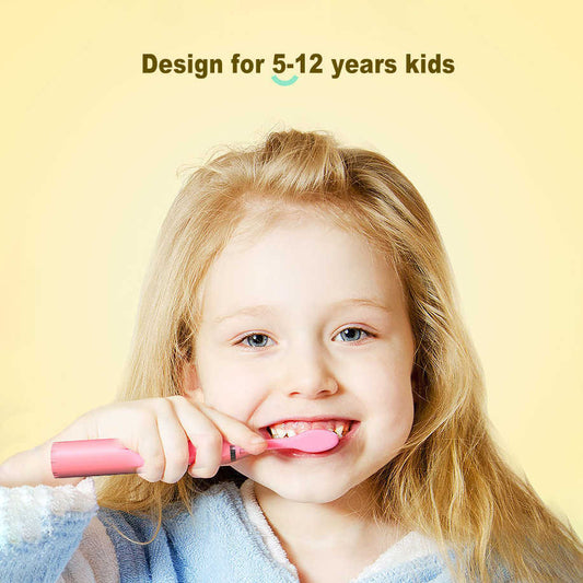 Sonic Electric Toothbrush for Kids – Waterproof & Rechargeable with 4 Modes, 5 Heads for Daily Sensitive Cleansing