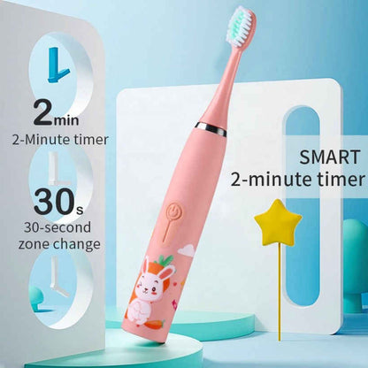 Sonic Electric Toothbrush for Kids – Waterproof & Rechargeable with 4 Modes, 5 Heads for Daily Sensitive Cleansing
