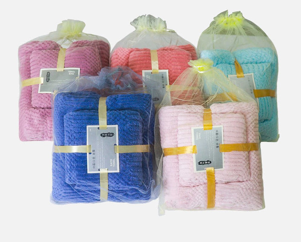 Microfiber Bath Towels Set - 2 Extra Large Towels 140x70cm & 75x35cm, Quick-Dry, Hypoallergenic, Solid Color, Suitable for Home, Gym, Traveling, Room Rectangle